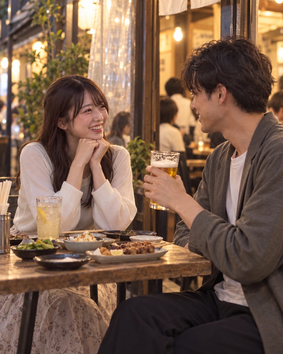 大阪の飲食店で顔合わせをする男女